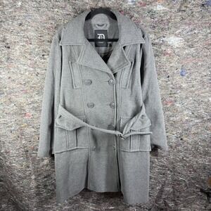 Dollhouse Outerwear Coat Womens XL Wool‎ Blend Double Breasted Tie Waist Long